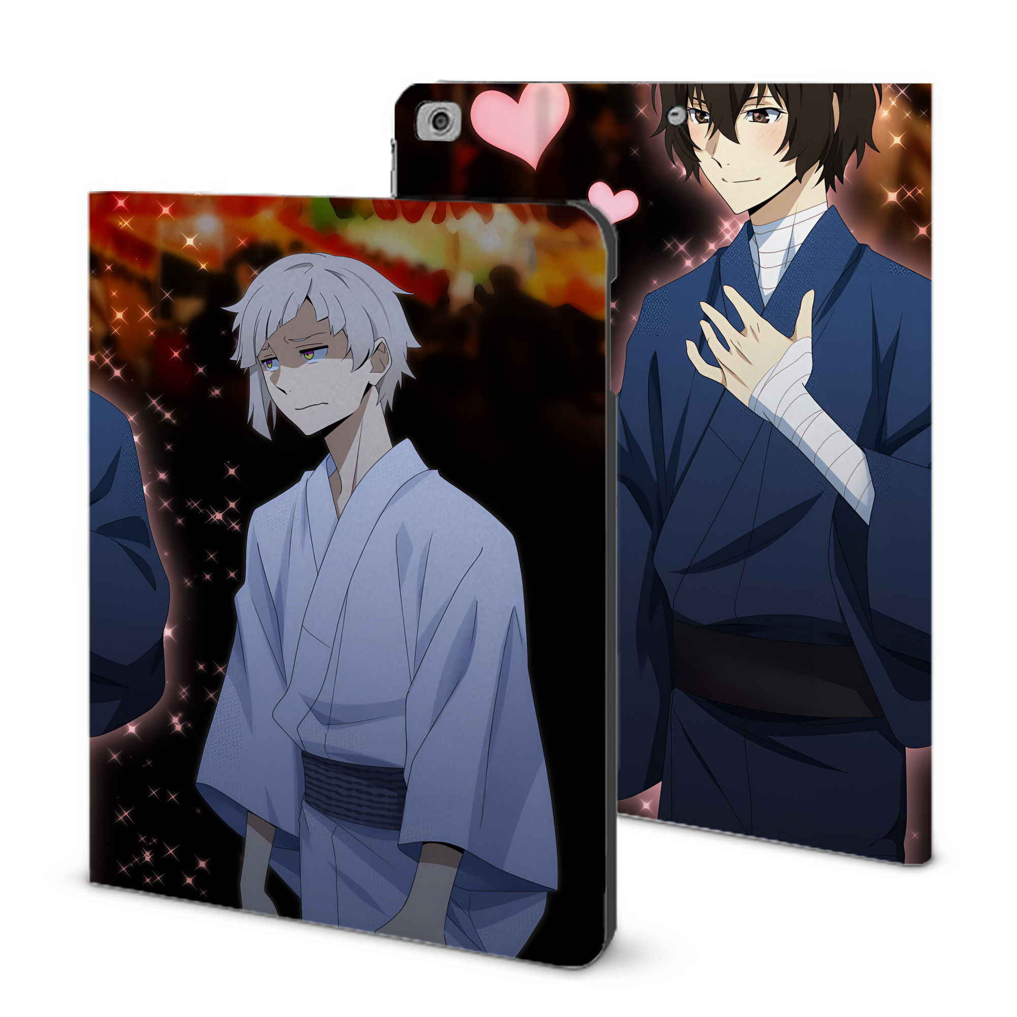 （画像用） 文豪ストレイドッグス Bungo Stray Dogs IPad ケース ブック型 PUレザー TPU 耐衝撃 軽量 薄型 ペン収納なし 全面保護 IPad 各モデル対応